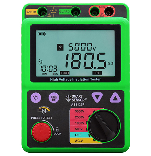 ?，?AS3125F數(shù)字兆歐表 高壓絕緣電阻表 5000V電子搖表測(cè)試儀